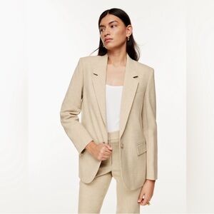 WILFRED • Aritzia Generation blazer (size small) Heather oat — NWT